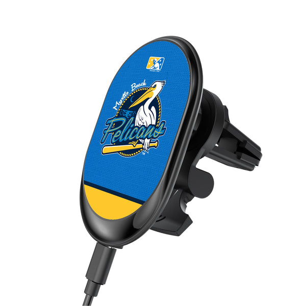 Myrtle Beach Pelicans Solid Wordmark Wireless Car Charger