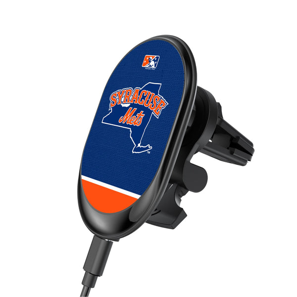 Syracuse Mets Solid Wordmark Wireless Car Charger