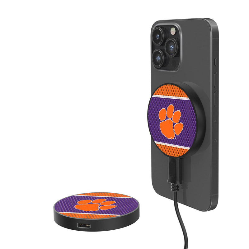 Clemson Tigers Mesh 15-Watt Wireless Magnetic Charger