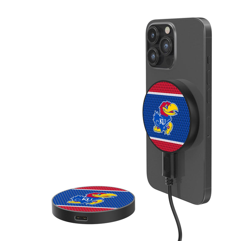 Kansas Jayhawks Mesh 15-Watt Wireless Magnetic Charger