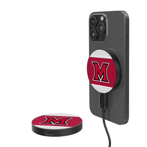 Miami RedHawks Mesh 15-Watt Wireless Magnetic Charger