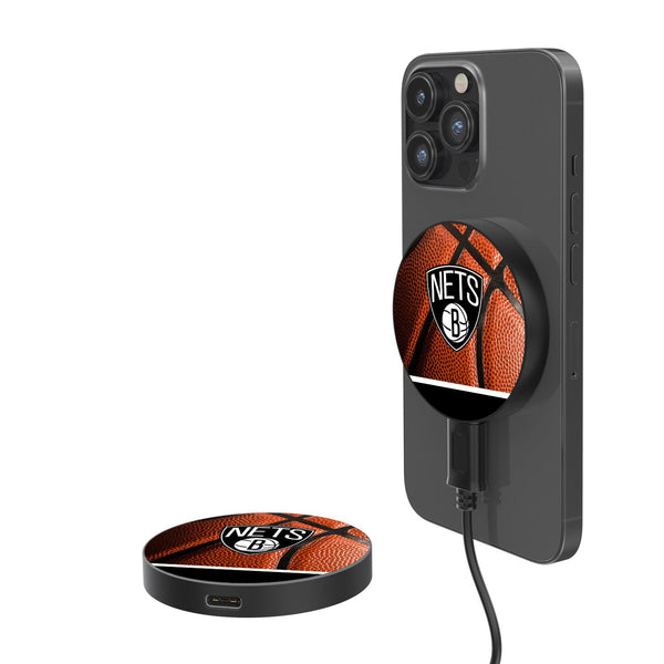 Brooklyn Nets Basketball 15-Watt Wireless Magnetic Charger