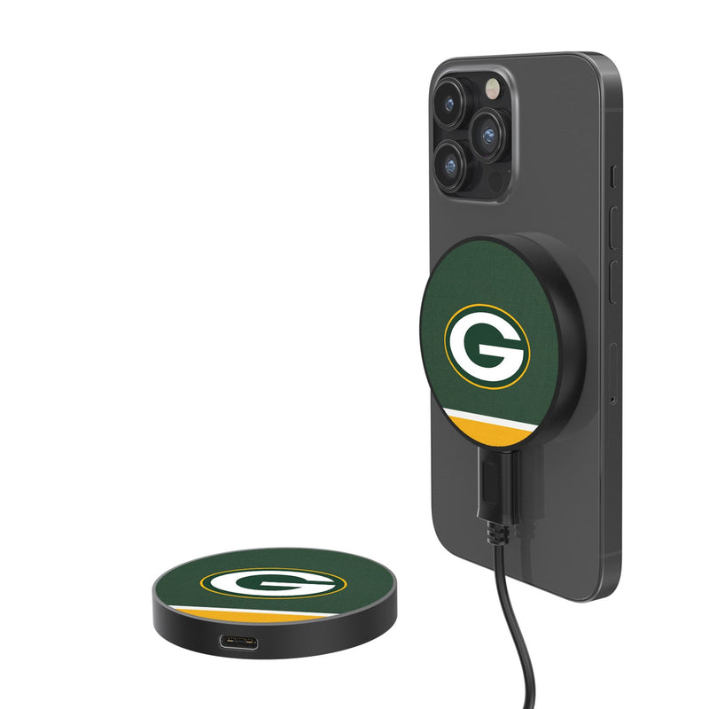 Green Bay Packers Stripe 15-Watt Wireless Magnetic Charger
