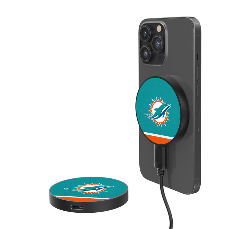 Miami Dolphins Stripe 15-Watt Wireless Magnetic Charger