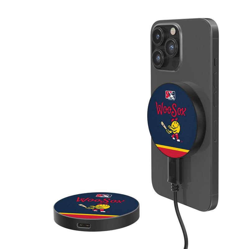 Worcester Red Sox Stripe 15-Watt Wireless Magnetic Charger