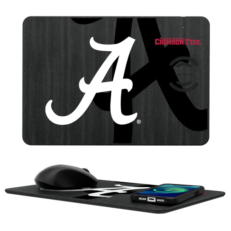 Alabama Crimson Tide Monocolor Tilt 15-Watt Wireless Charger and Mouse Pad