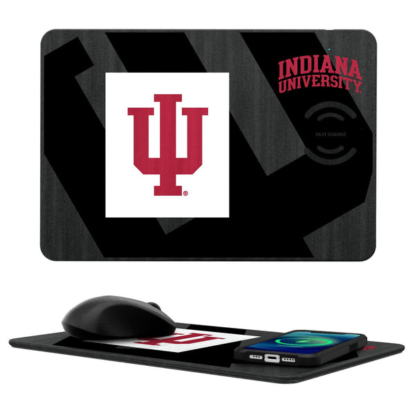 Indiana Hoosiers Monocolor Tilt 15-Watt Wireless Charger and Mouse Pad