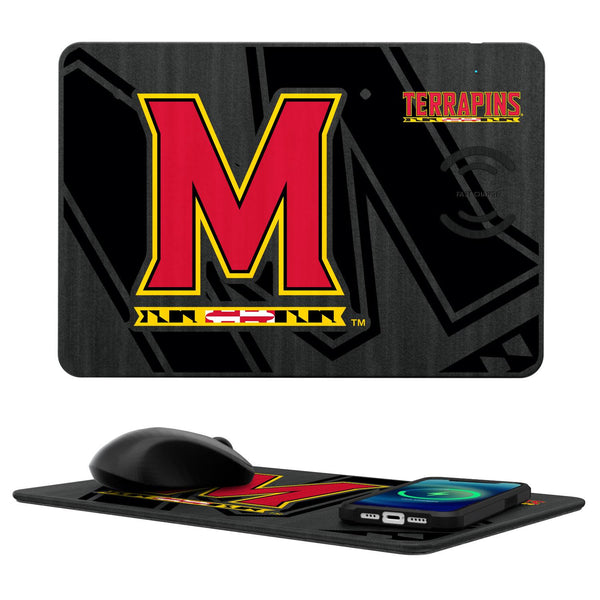 Maryland Terrapins Monocolor Tilt 15-Watt Wireless Charger and Mouse Pad