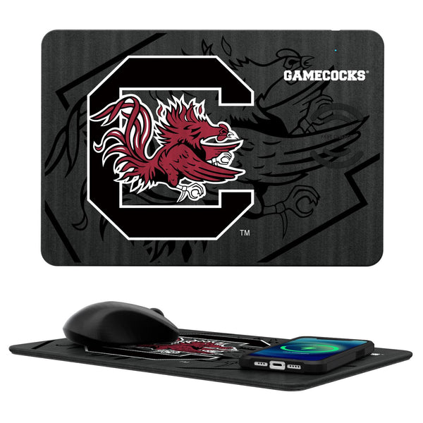 South Carolina Fighting Gamecocks Monocolor Tilt 15-Watt Wireless Charger and Mouse Pad