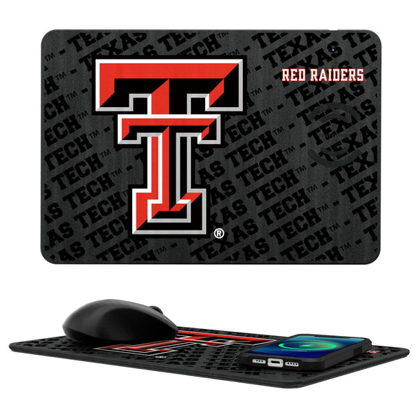 Texas Tech Red Raiders Monocolor Tilt 15-Watt Wireless Charger and Mouse Pad