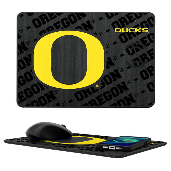 Oregon Ducks Monocolor Tilt 15-Watt Wireless Charger and Mouse Pad