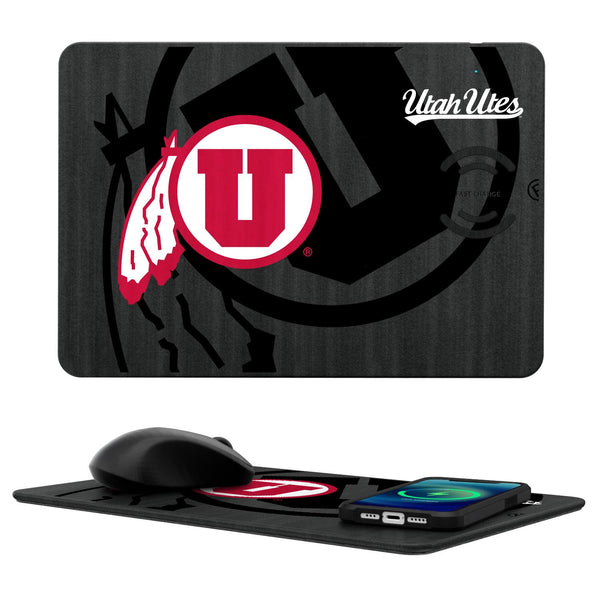 Utah Utes Monocolor Tilt 15-Watt Wireless Charger and Mouse Pad