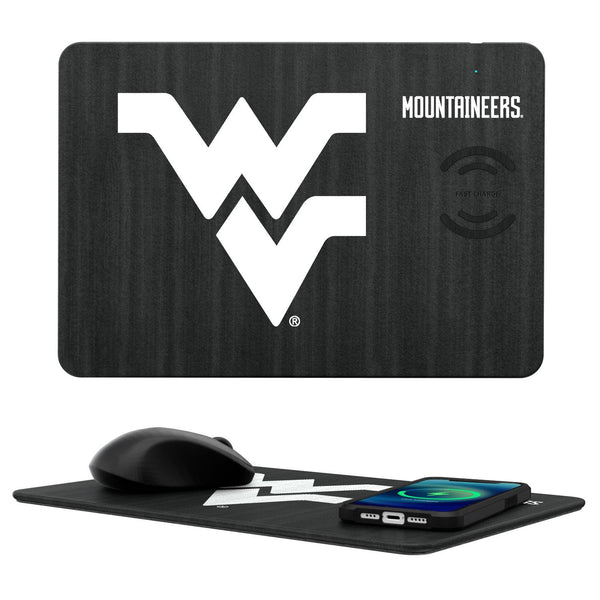 West Virginia Mountaineers Monocolor Tilt 15-Watt Wireless Charger and Mouse Pad