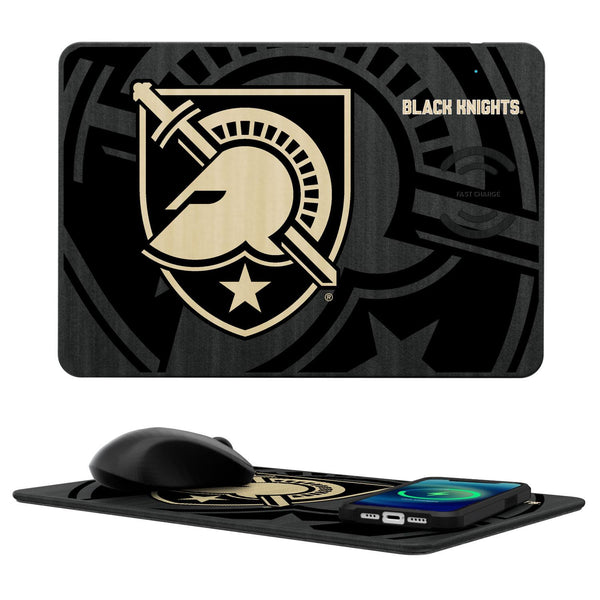 Army Academy Black Knights Monocolor Tilt 15-Watt Wireless Charger and Mouse Pad
