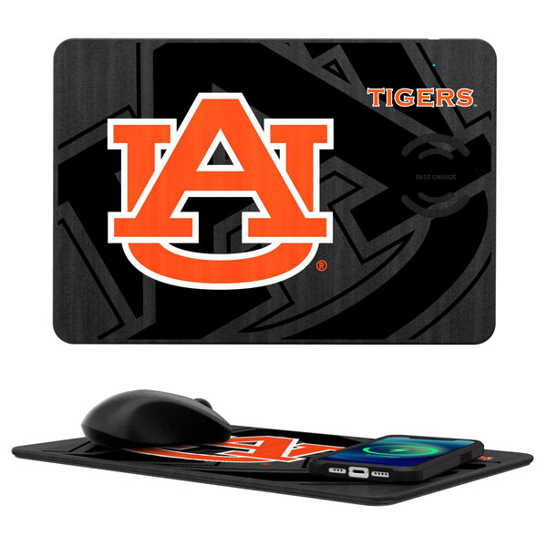 Auburn Tigers Monocolor Tilt 15-Watt Wireless Charger and Mouse Pad