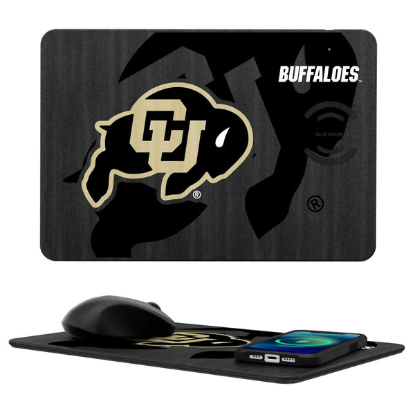Colorado Buffaloes Monocolor Tilt 15-Watt Wireless Charger and Mouse Pad