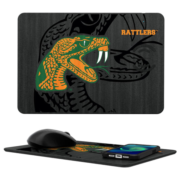Florida A&M Rattlers Monocolor Tilt 15-Watt Wireless Charger and Mouse Pad