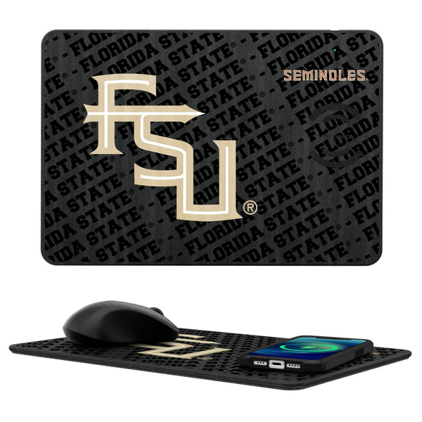 Florida State Seminoles Monocolor Tilt 15-Watt Wireless Charger and Mouse Pad