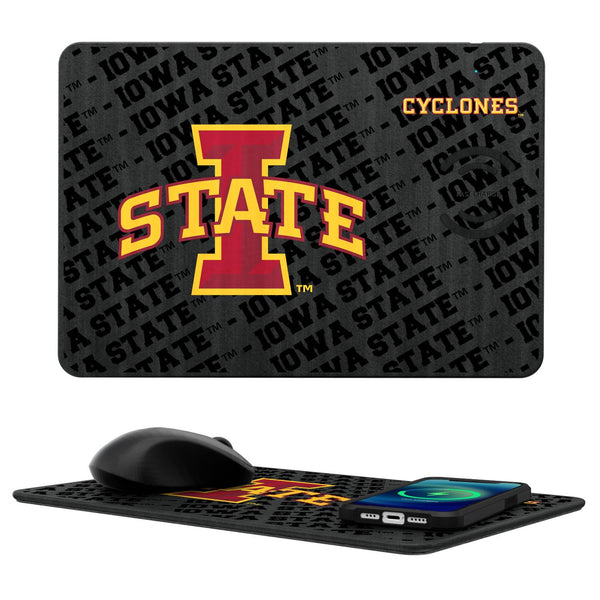 Iowa State Cyclones Monocolor Tilt 15-Watt Wireless Charger and Mouse Pad
