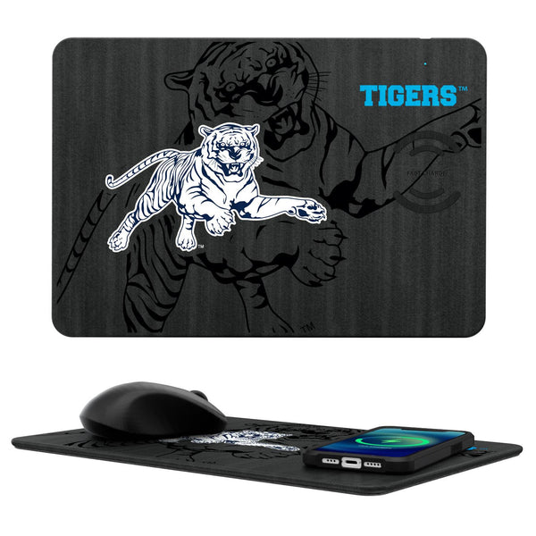 Jackson State Tigers Monocolor Tilt 15-Watt Wireless Charger and Mouse Pad