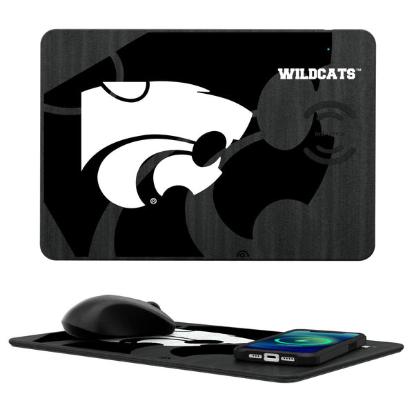 Kansas State Wildcats Monocolor Tilt 15-Watt Wireless Charger and Mouse Pad