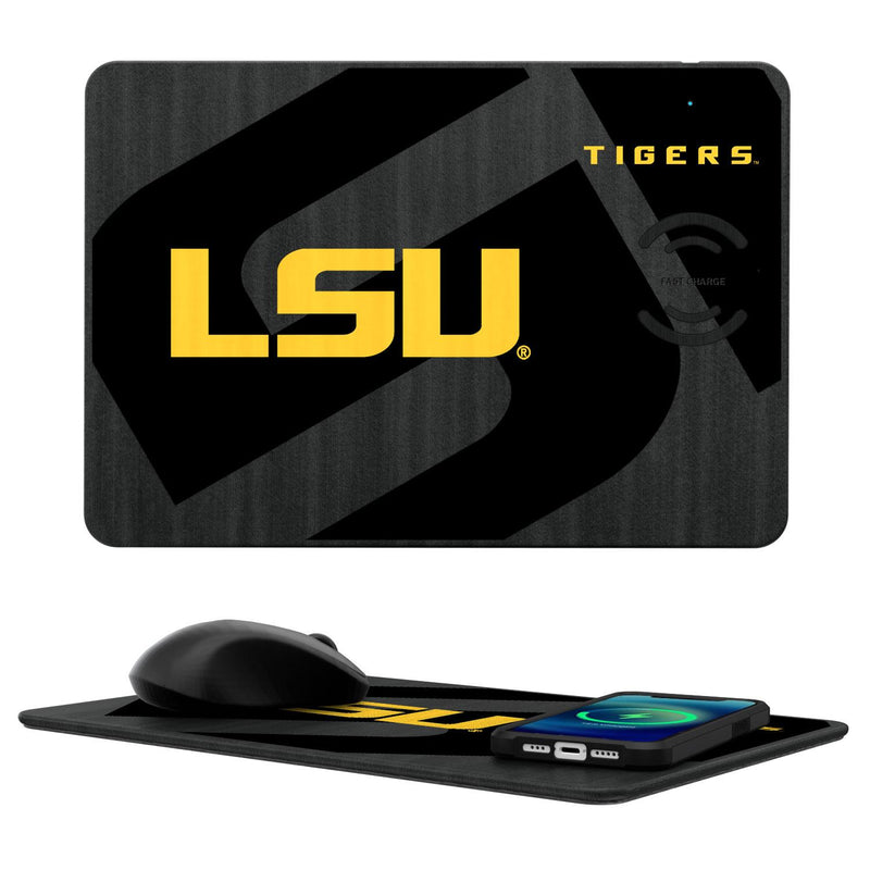 Louisiana State University Tigers Monocolor Tilt 15-Watt Wireless Charger and Mouse Pad