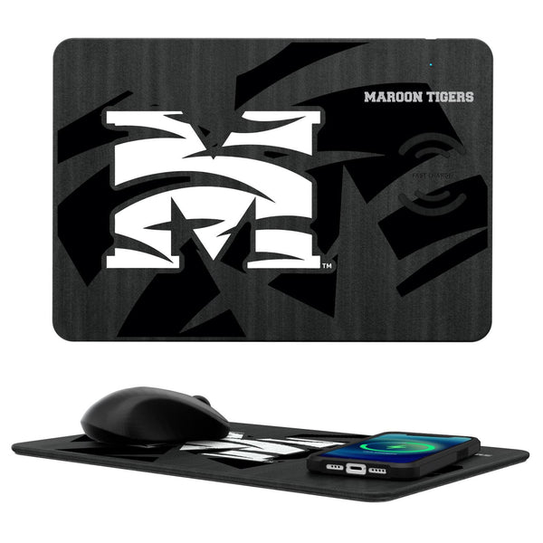 Morehouse Maroon Tigers Monocolor Tilt 15-Watt Wireless Charger and Mouse Pad