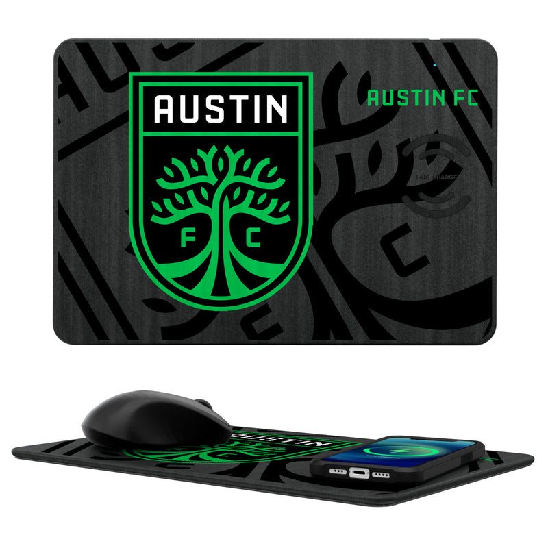 Austin FC  Tilt 15-Watt Wireless Charger and Mouse Pad