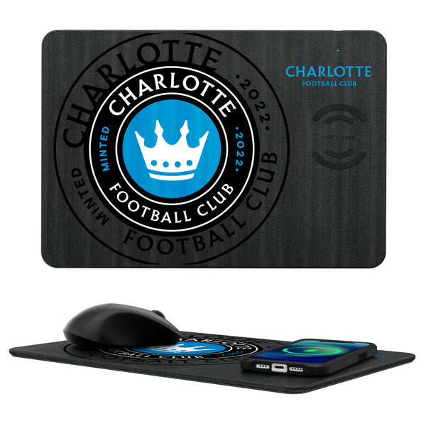 Charlotte FC  Tilt 15-Watt Wireless Charger and Mouse Pad