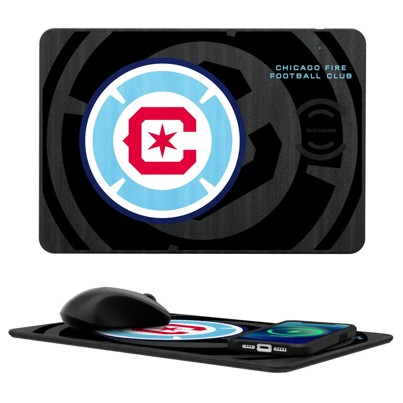 Chicago Fire  Tilt 15-Watt Wireless Charger and Mouse Pad