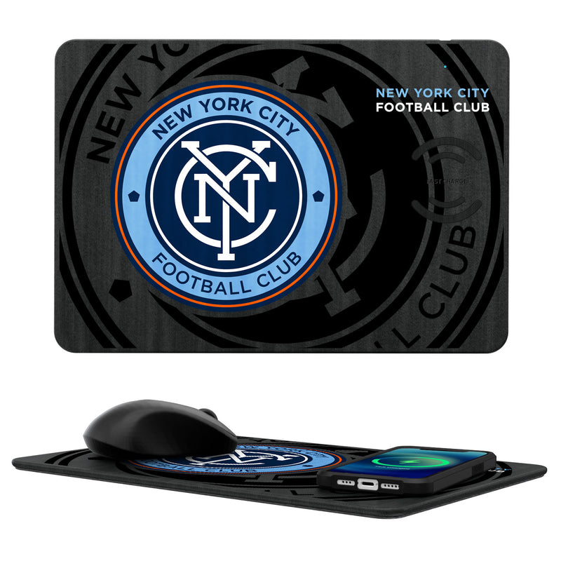 New York City FC  Tilt 15-Watt Wireless Charger and Mouse Pad
