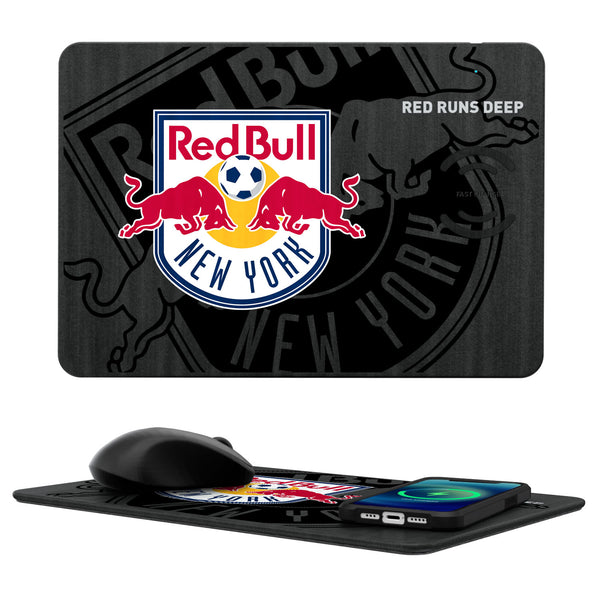 New York Red Bulls  Tilt 15-Watt Wireless Charger and Mouse Pad