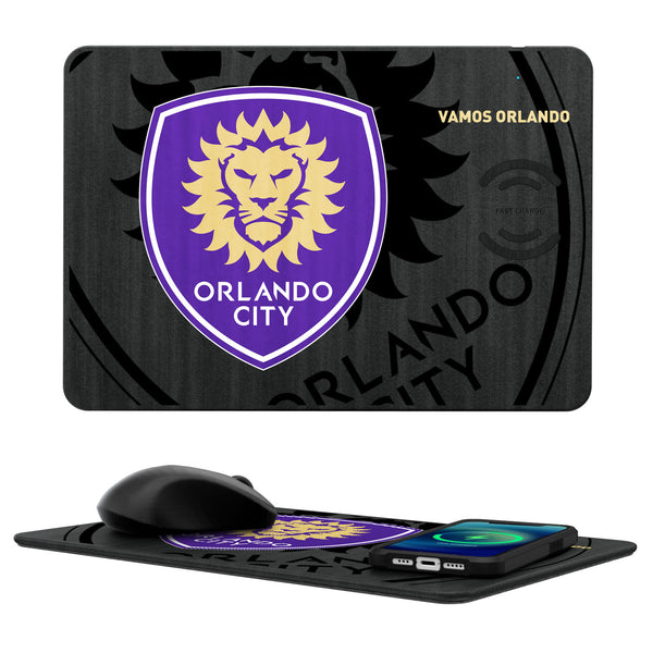 Orlando City Soccer Club  Tilt 15-Watt Wireless Charger and Mouse Pad