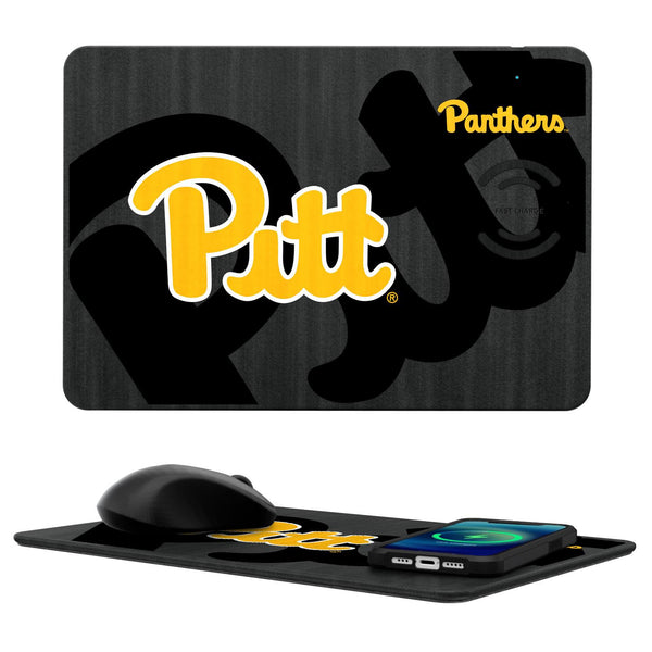 Pittsburgh Panthers Monocolor Tilt 15-Watt Wireless Charger and Mouse Pad