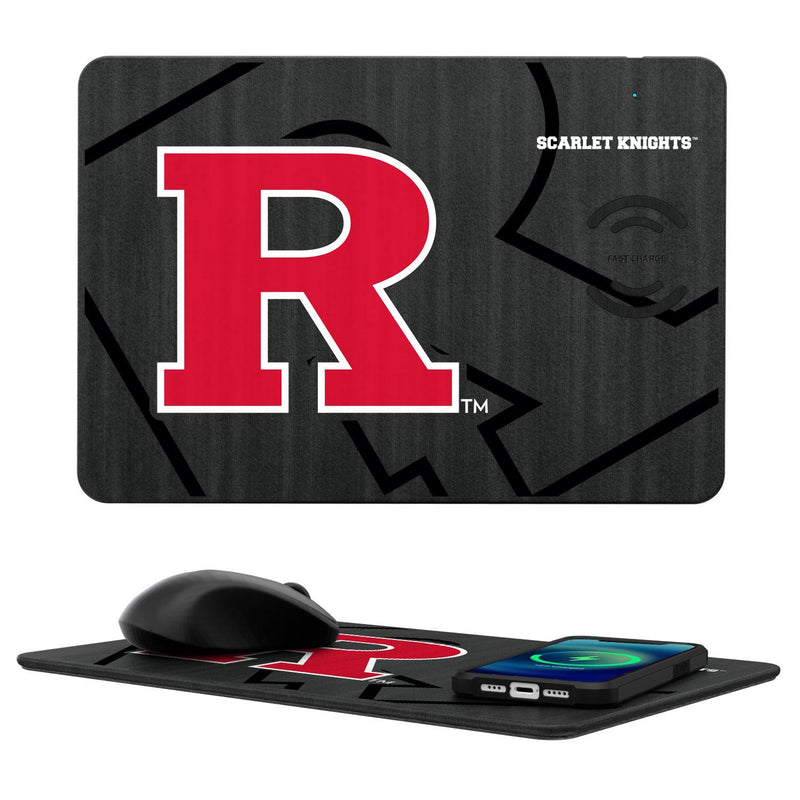 Rutgers Scarlet Knights Monocolor Tilt 15-Watt Wireless Charger and Mouse Pad