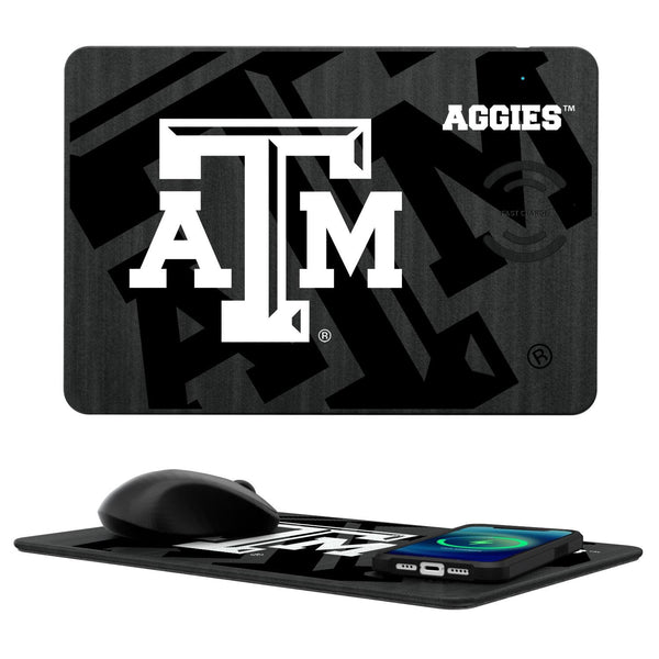 Texas A&M Aggies Monocolor Tilt 15-Watt Wireless Charger and Mouse Pad