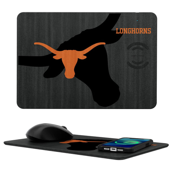 Texas Longhorns Monocolor Tilt 15-Watt Wireless Charger and Mouse Pad