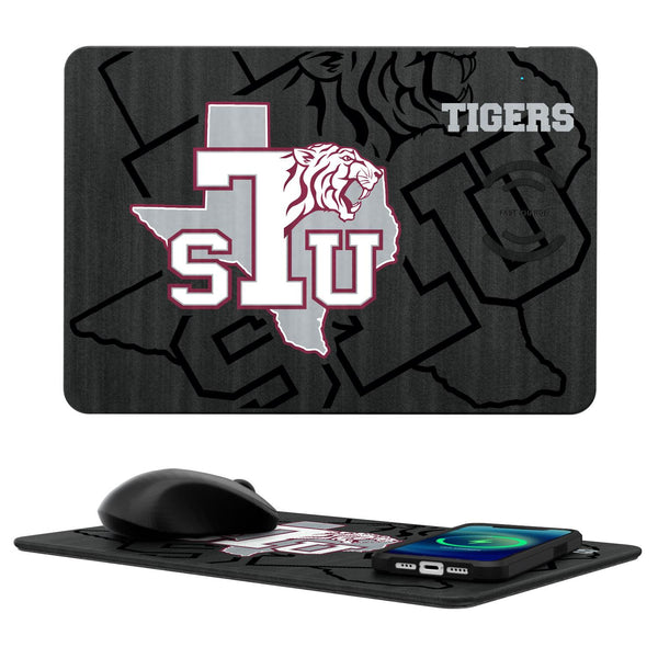 Texas Southern Tigers Monocolor Tilt 15-Watt Wireless Charger and Mouse Pad