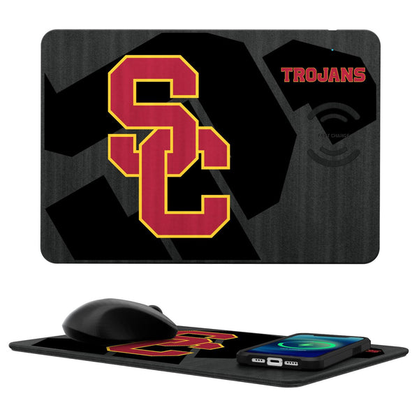 Southern California Trojans Monocolor Tilt 15-Watt Wireless Charger and Mouse Pad