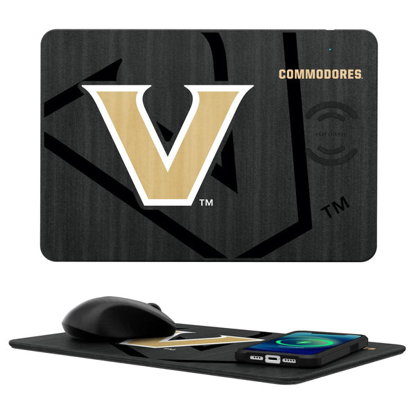Vanderbilt Commodores Monocolor Tilt 15-Watt Wireless Charger and Mouse Pad