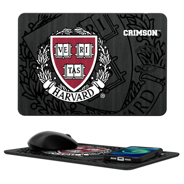 Harvard Crimson Monocolor Tilt 15-Watt Wireless Charger and Mouse Pad