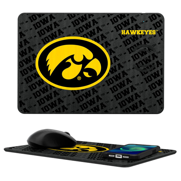 Iowa Hawkeyes Monocolor Tilt 15-Watt Wireless Charger and Mouse Pad