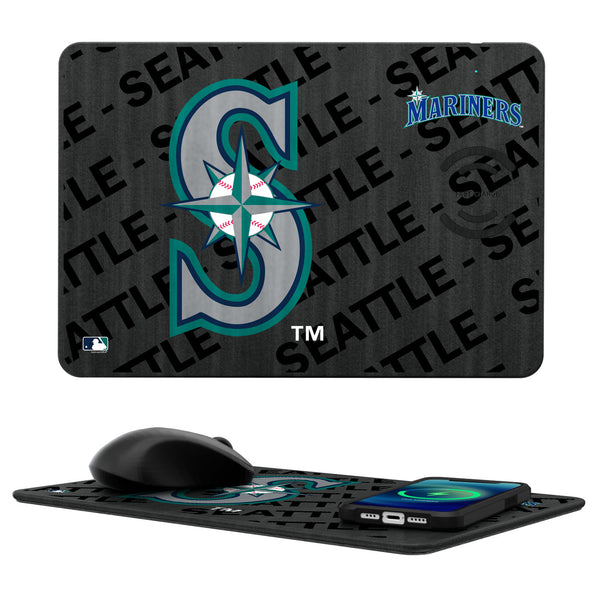 Seattle Mariners Tilt 15-Watt Wireless Charger and Mouse Pad