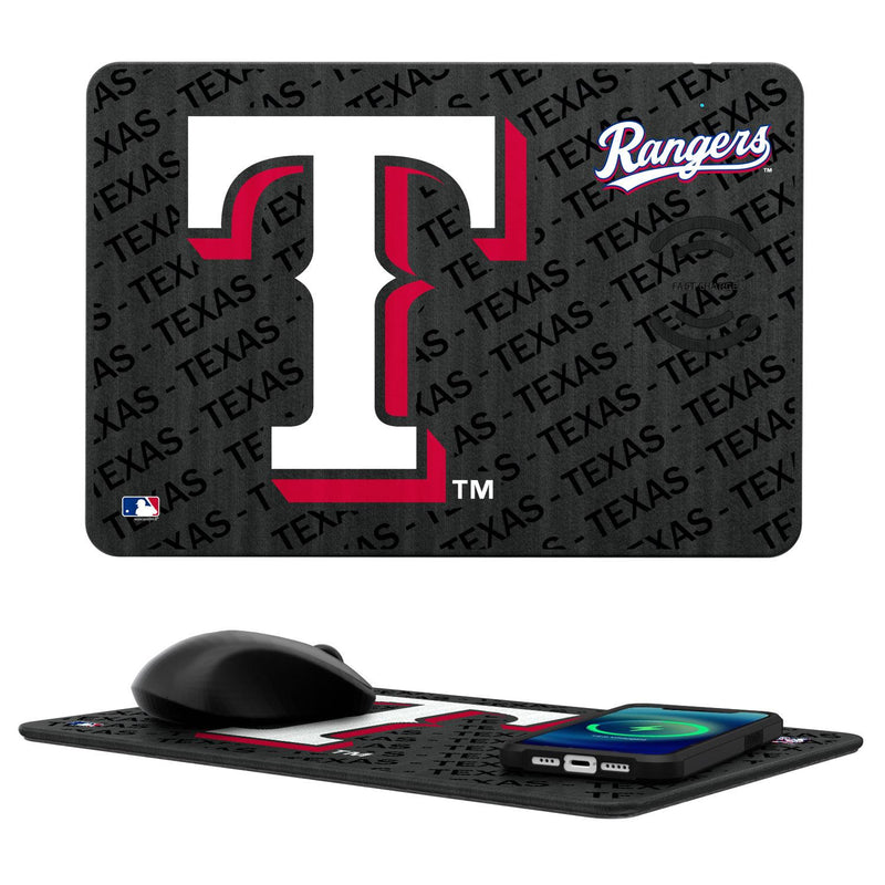 Texas Rangers Tilt 15-Watt Wireless Charger and Mouse Pad