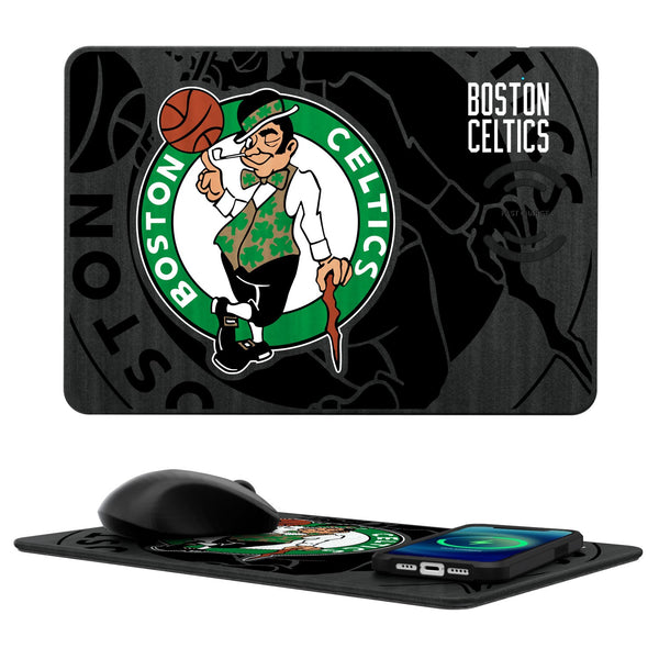 Boston Celtics Tilt 15-Watt Wireless Charger and Mouse Pad