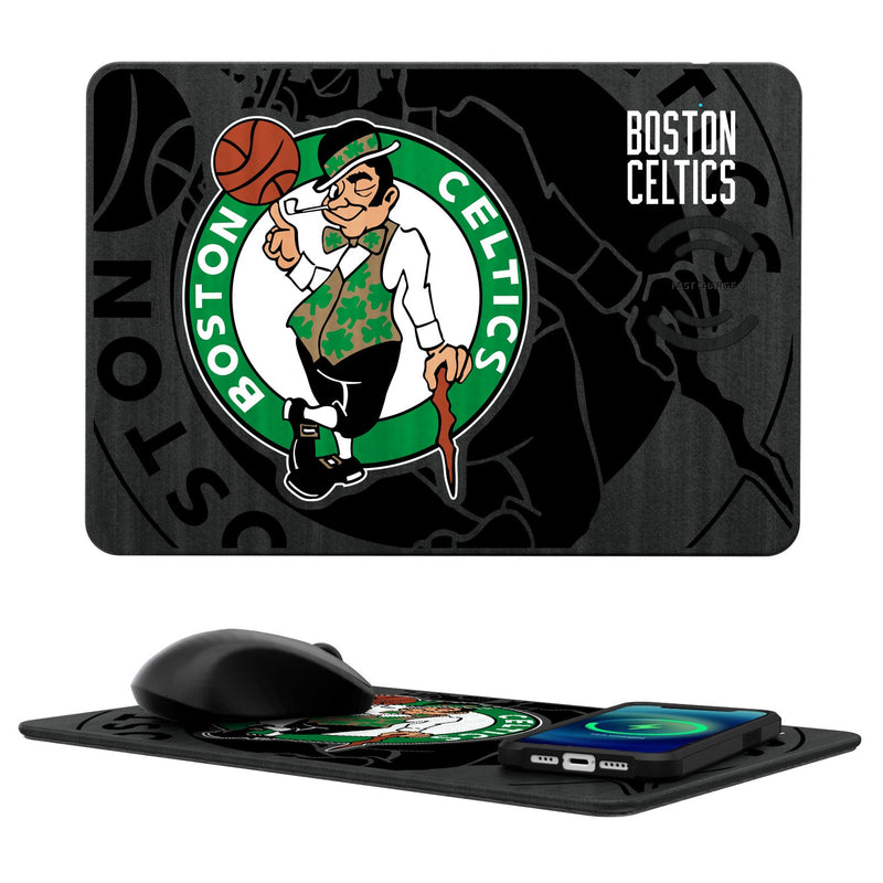 Boston Celtics Tilt 15-Watt Wireless Charger and Mouse Pad