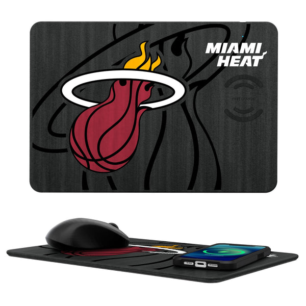 Miami Heat Tilt 15-Watt Wireless Charger and Mouse Pad