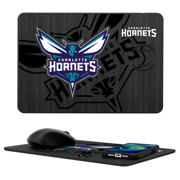 Charlotte Hornets Tilt 15-Watt Wireless Charger and Mouse Pad