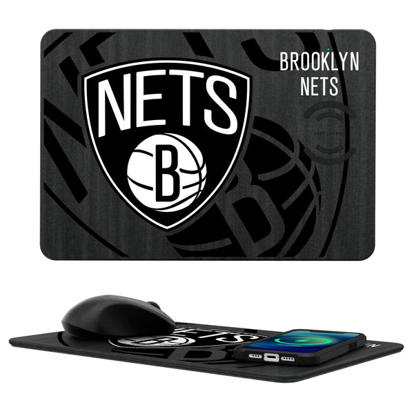 Brooklyn Nets Tilt 15-Watt Wireless Charger and Mouse Pad