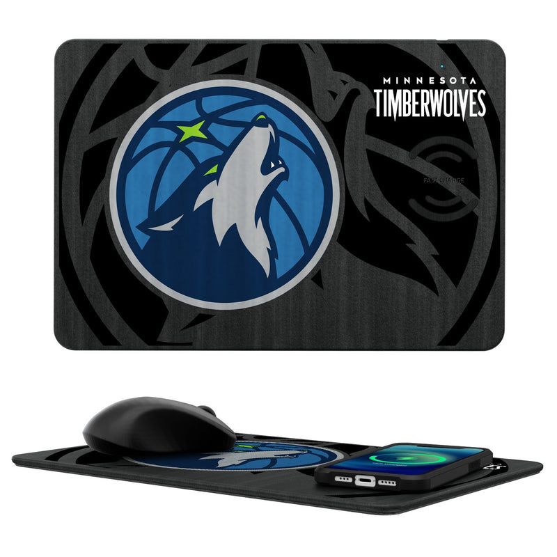Minnesota Timberwolves Tilt 15-Watt Wireless Charger and Mouse Pad